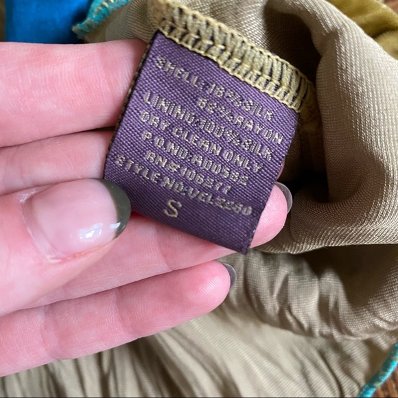 *****SOLD*****                     Hale Bob Tie Front Y2K Silk Velvet Blouse - S - Picture 7 of 9